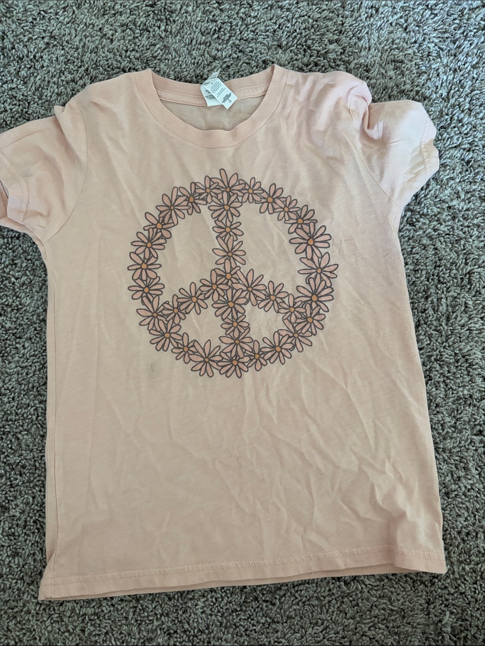 Bella Canvas Light Pink Tee with Daisy Peace Graphic